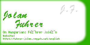 jolan fuhrer business card